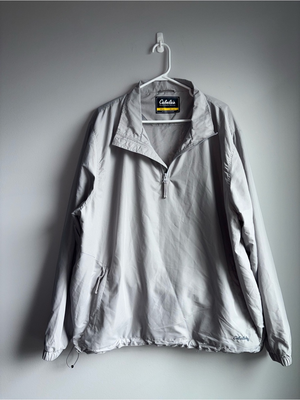 Cabela's Light Gray Pullover Windbreaker Jacket
